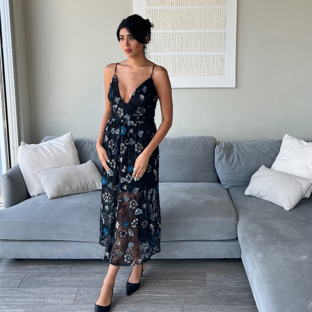 Floral Print Midi Length Dress For Love & Lemons